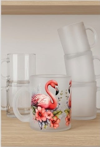 Tropical Flamingo Glass Mug