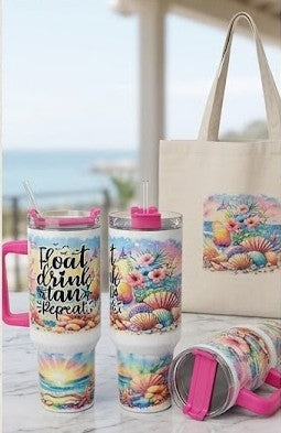 Summer in Your Hands! – Premium 40oz Tumbler "Float, Drink, Tan, Repeat"