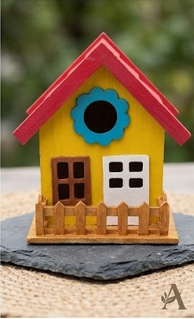 "Sunny Nest" Handcrafted Birdhouse – Hand-Painted Recycled Wood