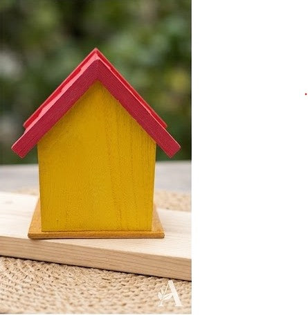 "Sunny Nest" Handcrafted Birdhouse – Hand-Painted Recycled Wood