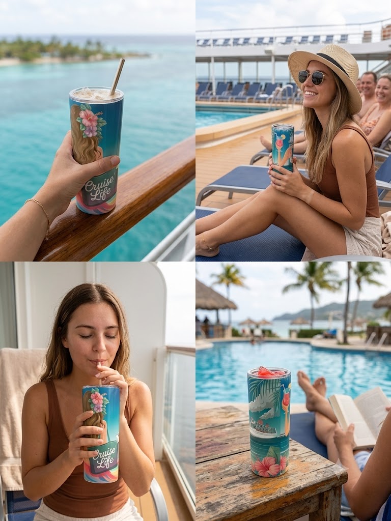 "Cruise Life" Tumbler – Collectible Beach-Themed Design for Cruise and Sea Lovers