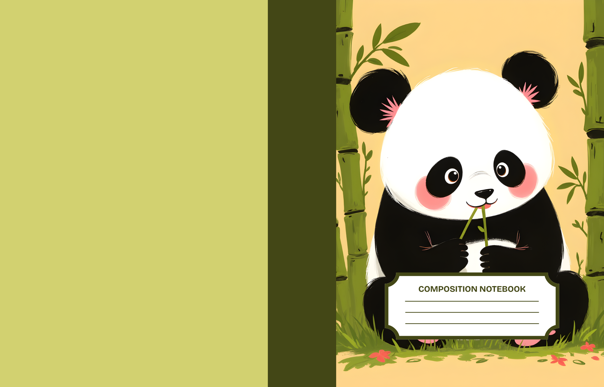 10 Panda Notebook Covers – Printable PDF Pack | 8.5 x 11 inches