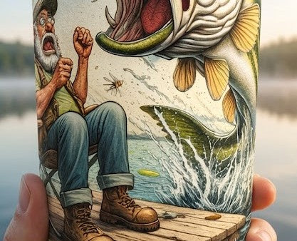 Funny Comic Bass Fishing Tumbler 20oz - Perfect Angler Gift