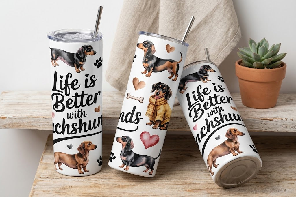Custom Dachshund 20oz Tumbler | Personalized Dog Lover Gift