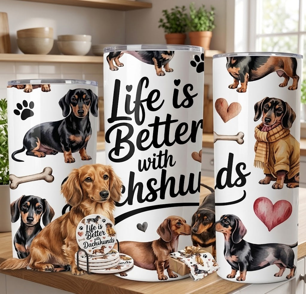 "Life is Better with Dachshunds" Insulated Tumbler 20oz – Dog Lover Special Edition