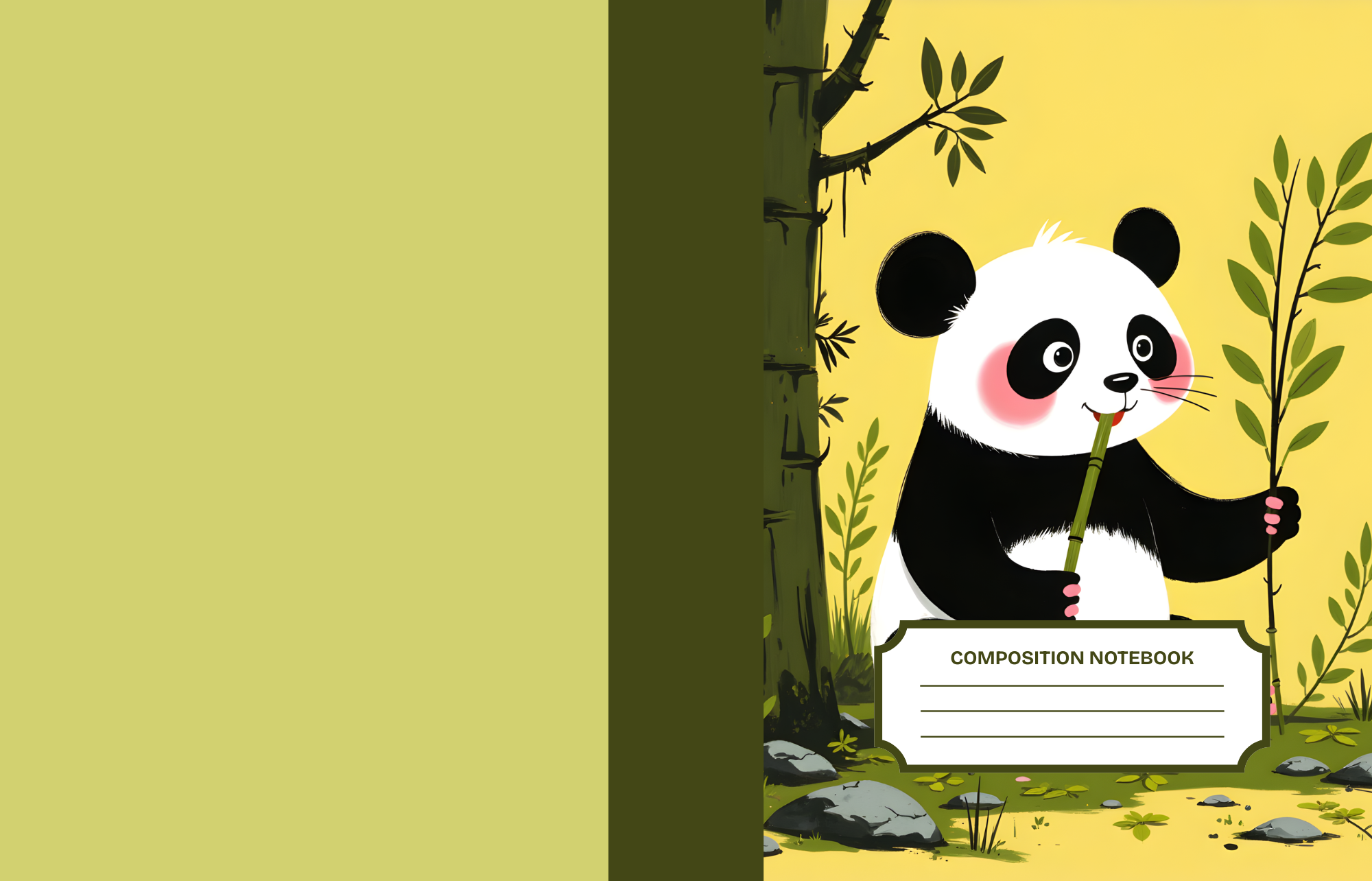 10 Panda Notebook Covers – Printable PDF Pack | 8.5 x 11 inches