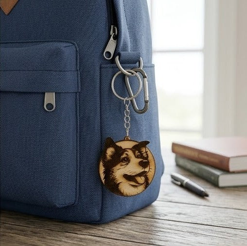 "Loyal Companion" Personalized Wooden Keychain – The Perfect Gift for Dog Lovers