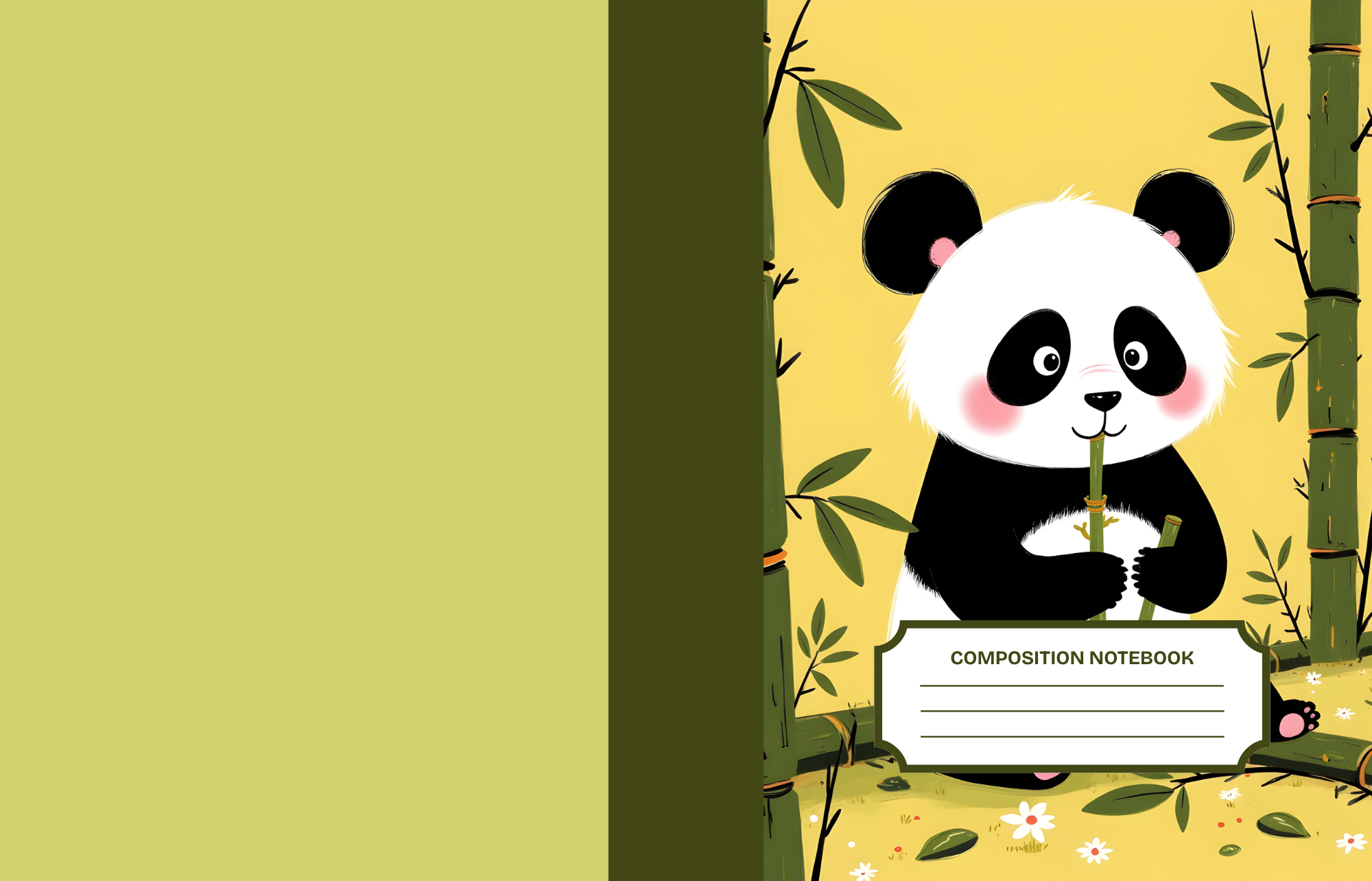 10 Panda Notebook Covers – Printable PDF Pack | 8.5 x 11 inches