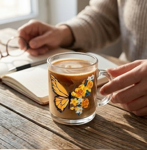 "Monarch in Spring" Premium Glass Mug