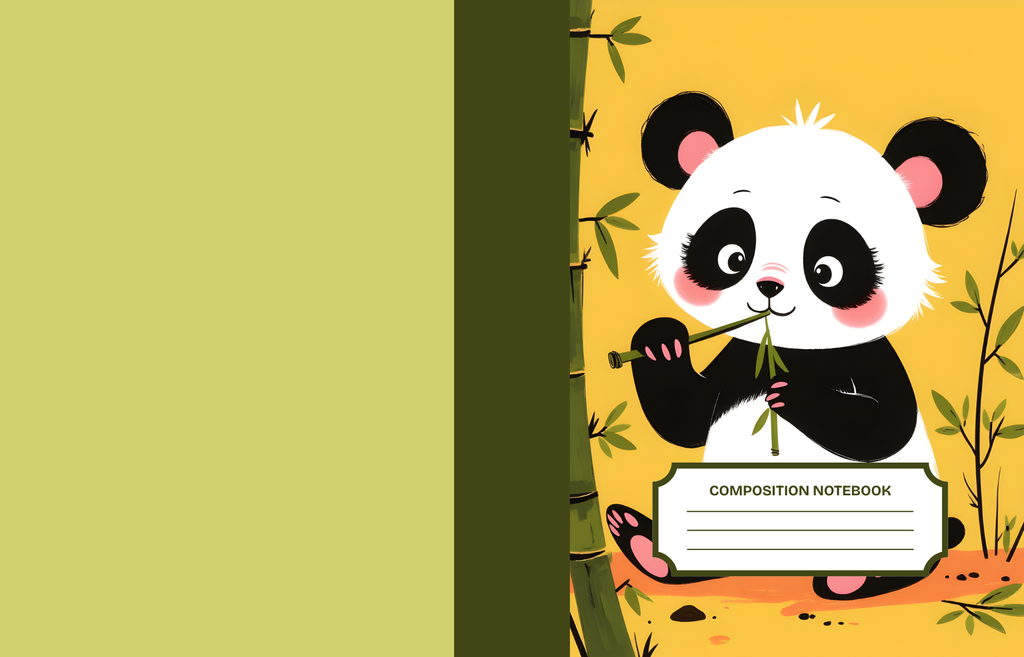 10 Panda Notebook Covers – Printable PDF Pack | 8.5 x 11 inches