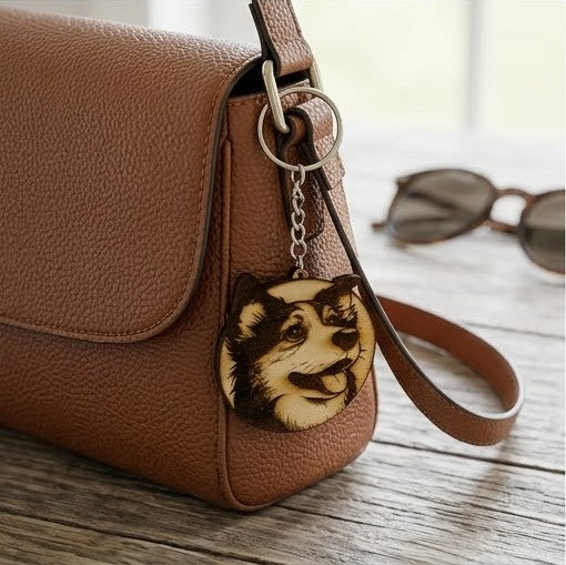 "Loyal Companion" Personalized Wooden Keychain – The Perfect Gift for Dog Lovers