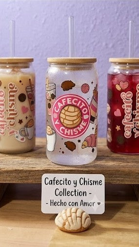 "Cafecito y Chisme" Glass Tumbler – Latina Collection | Alice Design Store