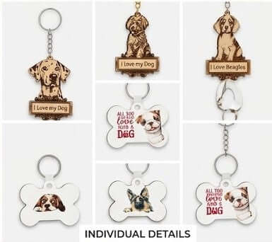 Personalized Dog Breed Wooden Keychains & Plaques | Handmade