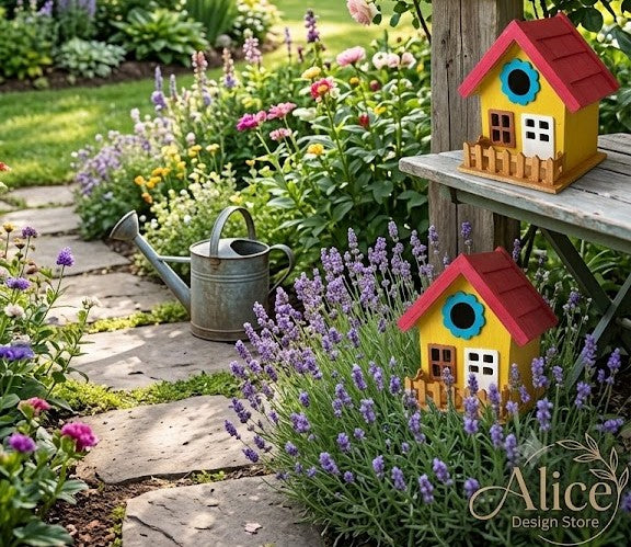 "Sunny Nest" Handcrafted Birdhouse – Hand-Painted Recycled Wood