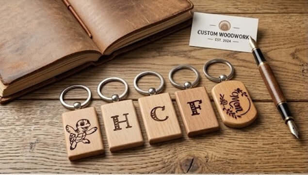 Custom Wood Keychain, Laser Engraved Keychain, Wooden Keychain,  Personalized Keychain