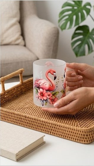 Tropical Flamingo Glass Mug