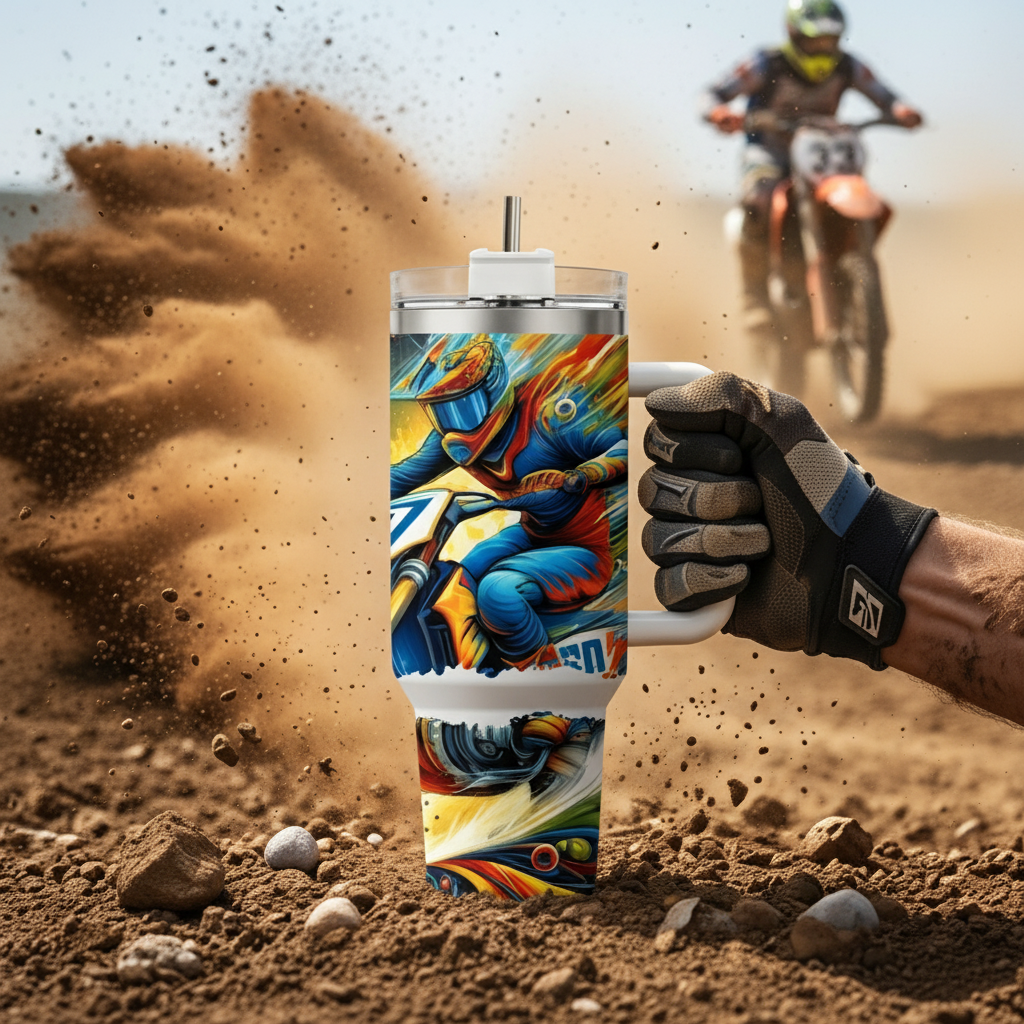 Motocross Tumbler — Imagen cuadrada 1:1