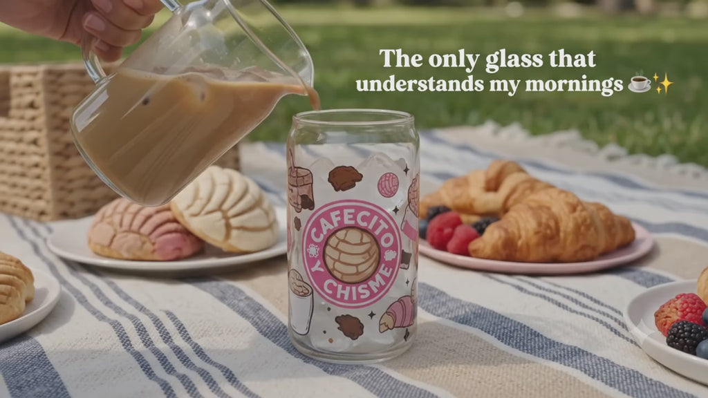 Personalized Cafecito y Chisme Glass Tumbler | Latina Gift
