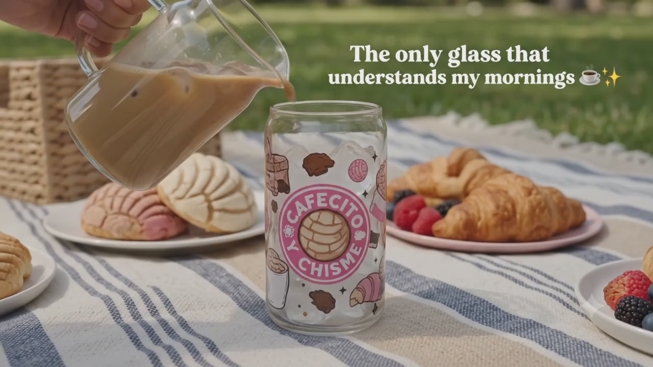Personalized Cafecito y Chisme Glass Tumbler | Latina Gift