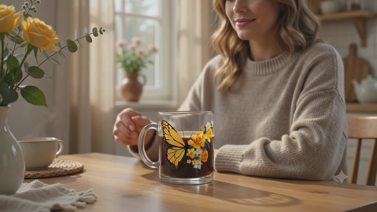"Monarch in Spring" Premium Glass Mug