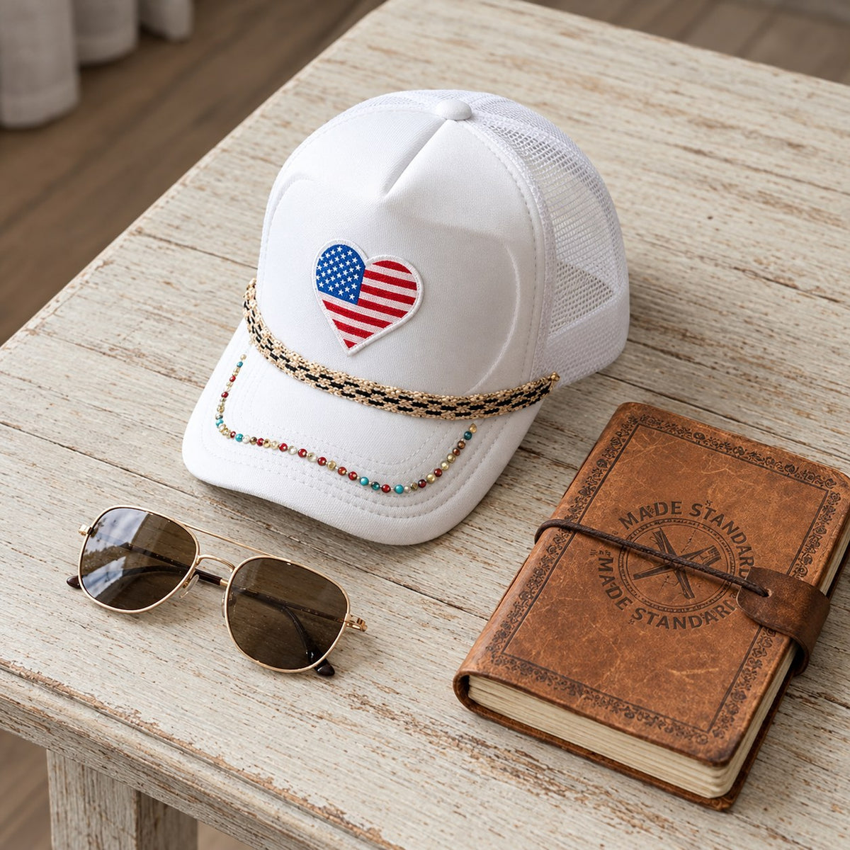 USA Heart Patch Trucker Hat
